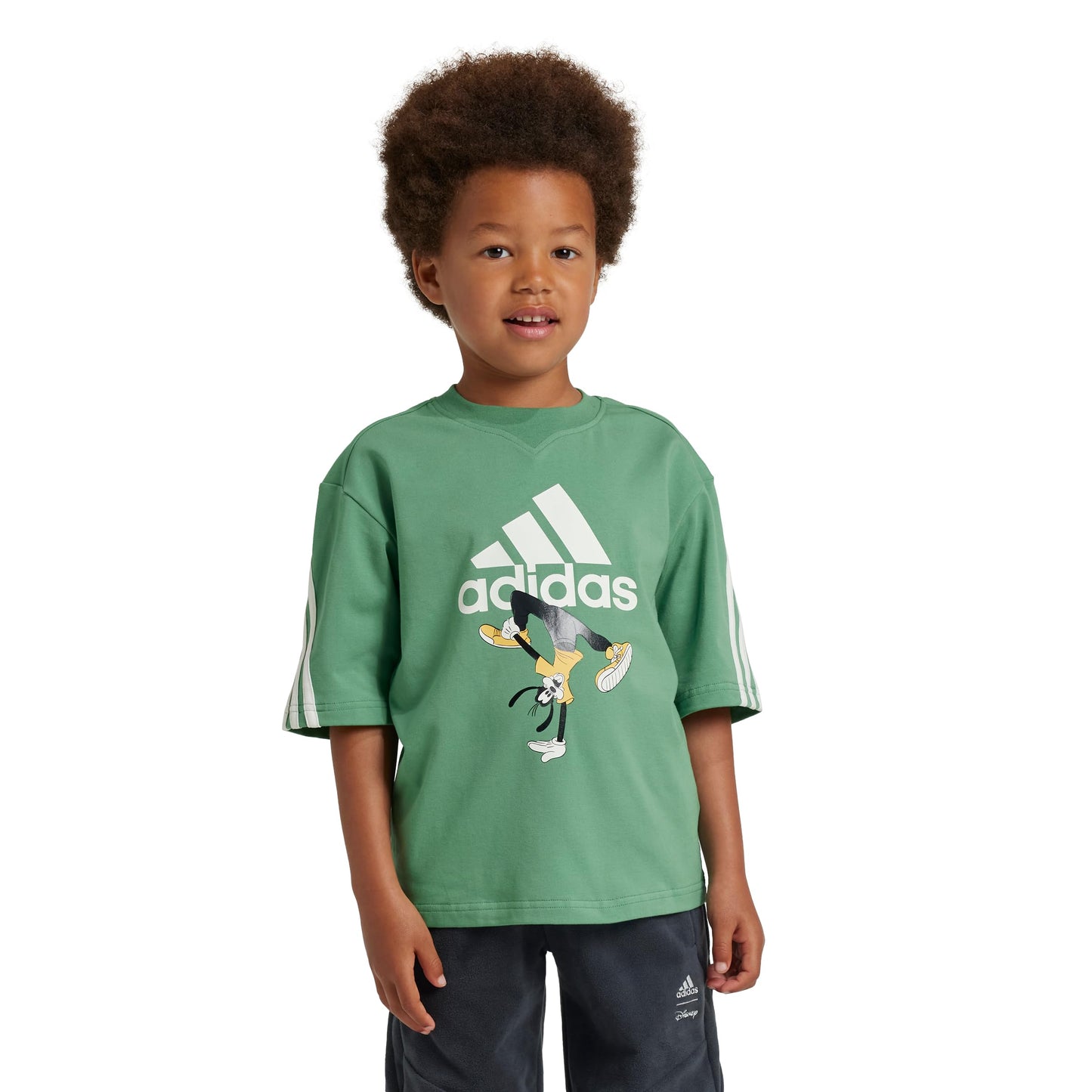 adidas Unisex Kids Disney Mickey Mouse T-Shirt Preloved Green/Off White