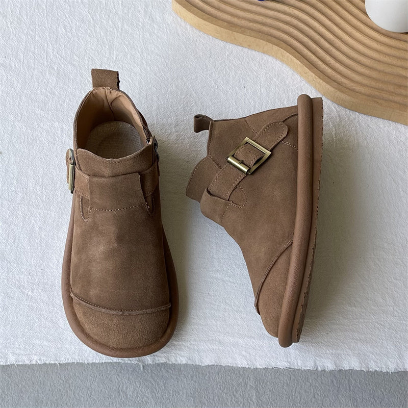 Mori Style Retro Soft Leather Martin Ankle Boots