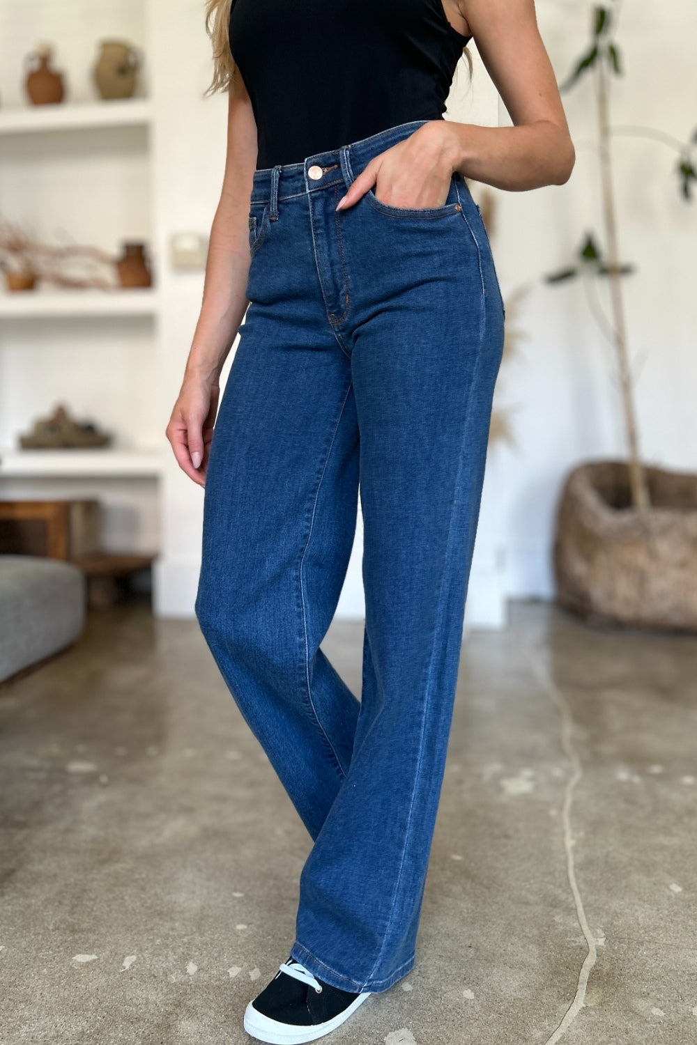 Judy Blue Jeans rectos de tiro alto de talla completa