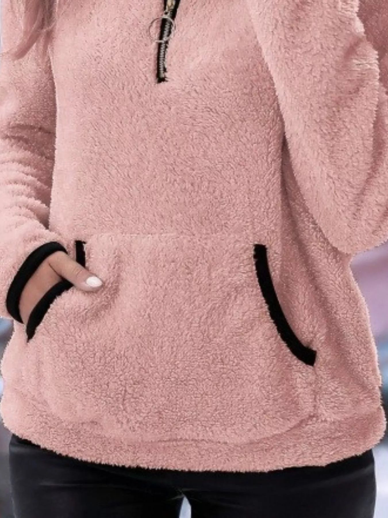 Forro polar PlushZip: Sudadera cómoda de felpa de manga larga