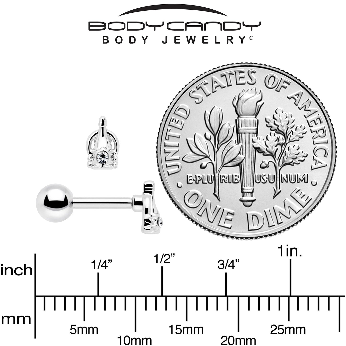 16G 1/4 Clear Gem Champagne Dreams Cartilage Tragus Earring