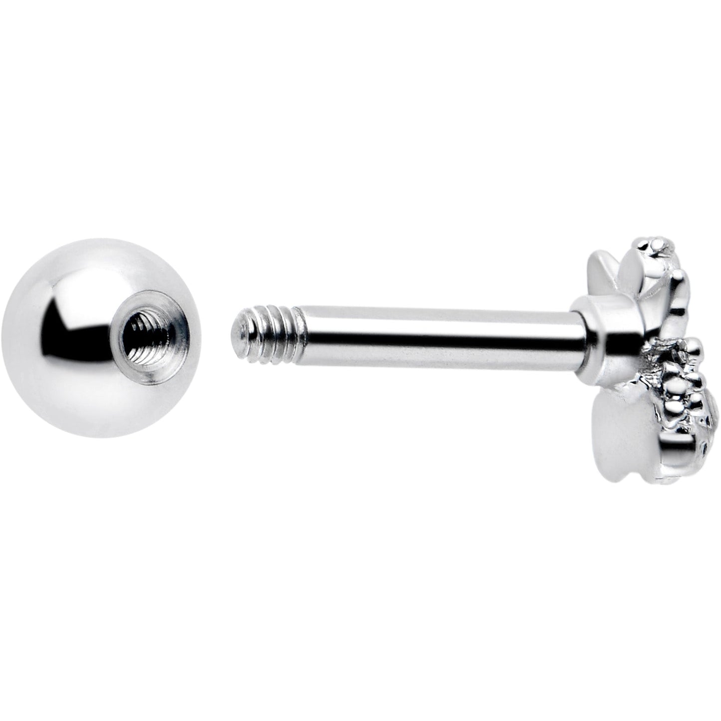 16G 1/4 Clear CZ Gem Fabulous Angel Cartilage Tragus Earring