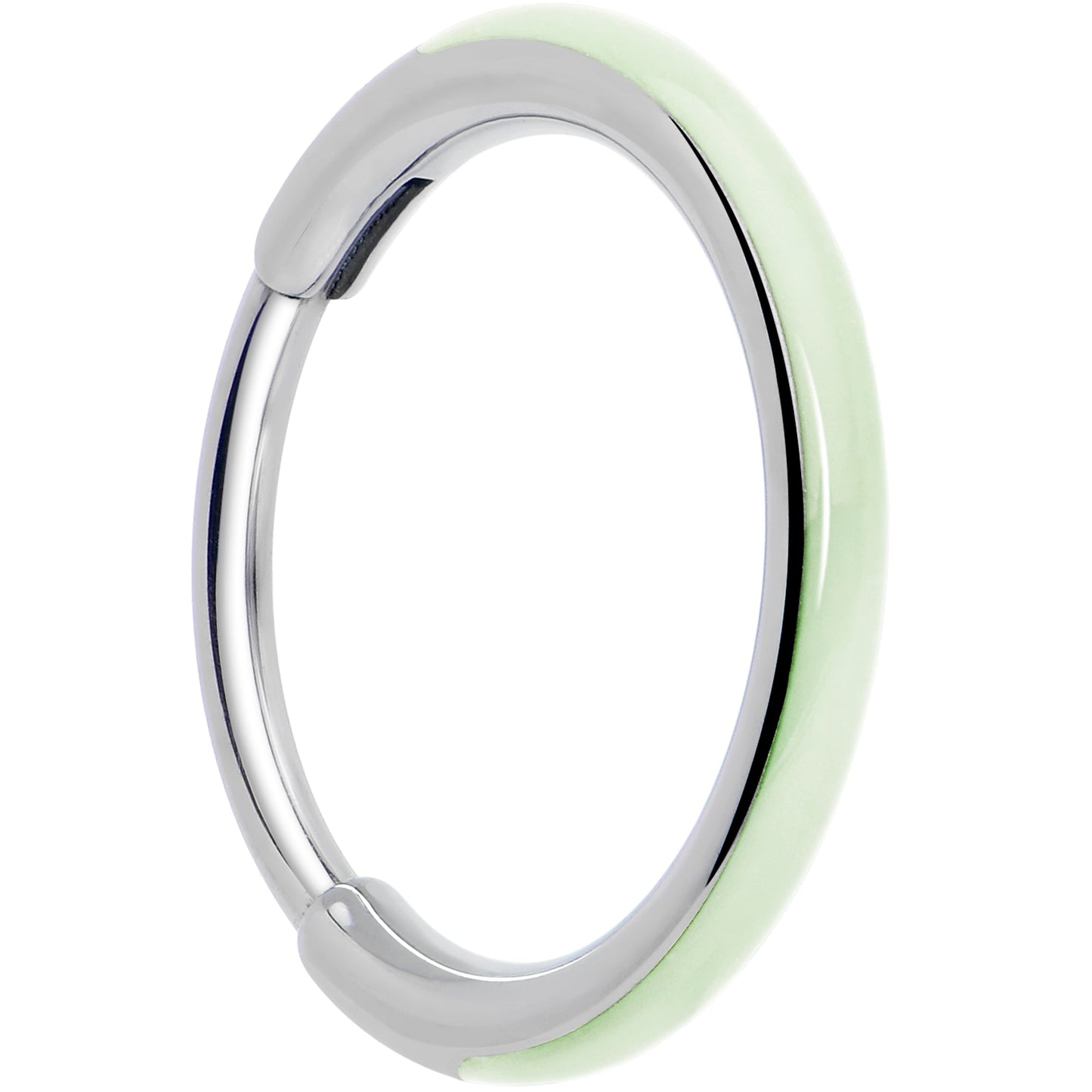 20G Implant Grade Titanium  Glow in the Dark Hinged Segment Nose Hoop