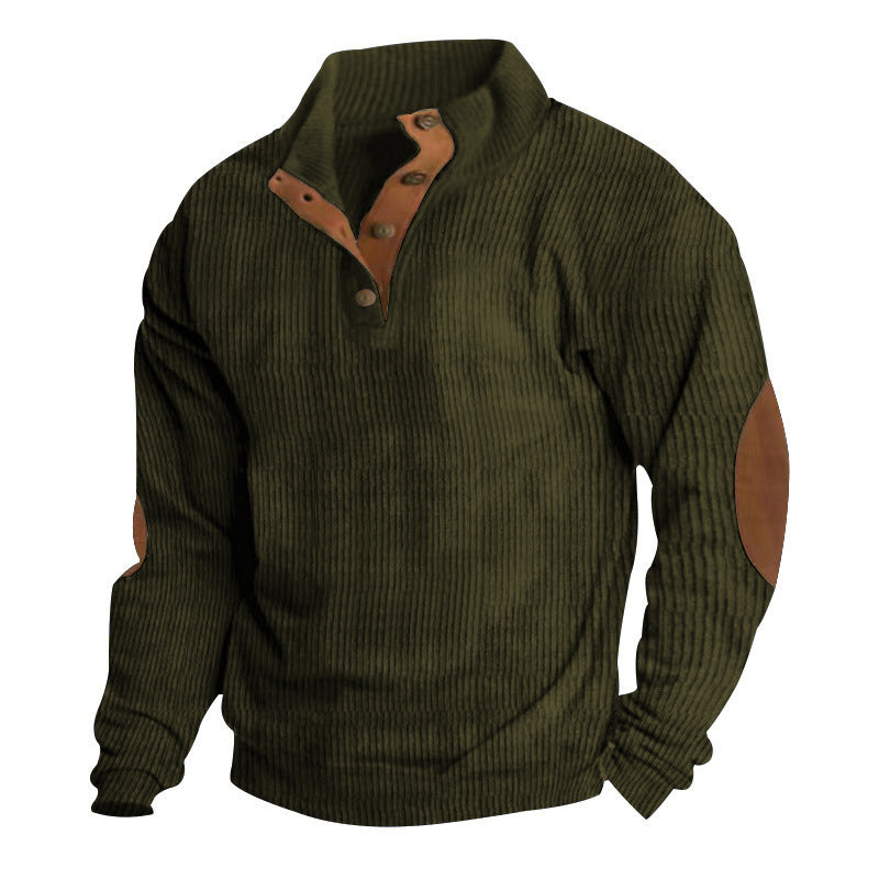 Autumn And Winter New Cross-Border Men's Outdoor Jacket Amazon Corduroy Casual Stand-Up Collar Long-Sleeved Sweatshirt In Stock