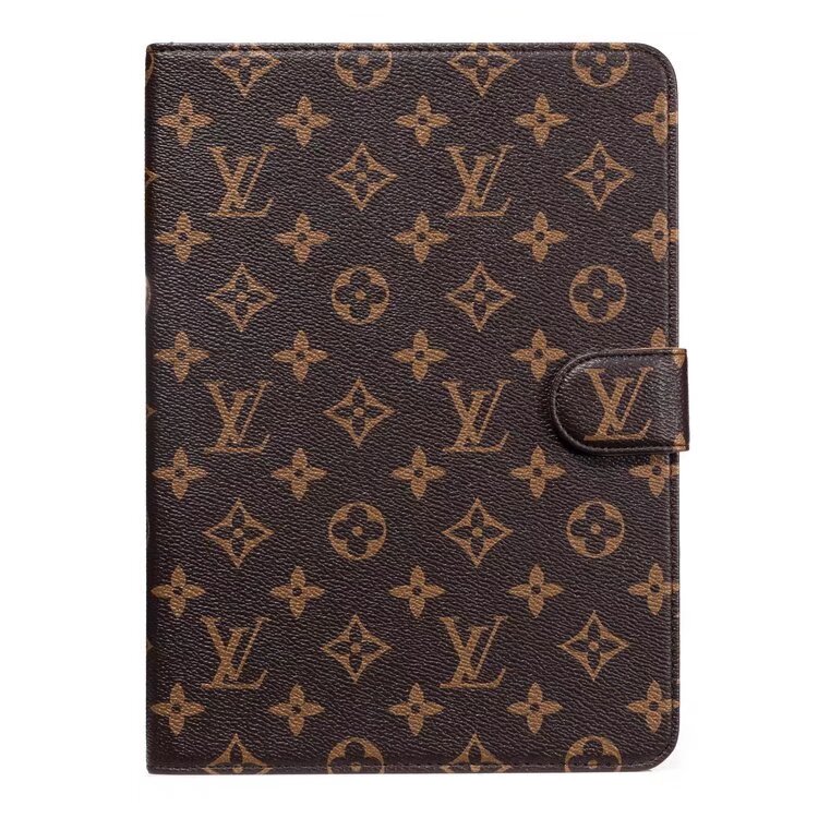 Funda para iPad Apple de cuero Monogram de lona de lujo con diseño temático de verano fresco