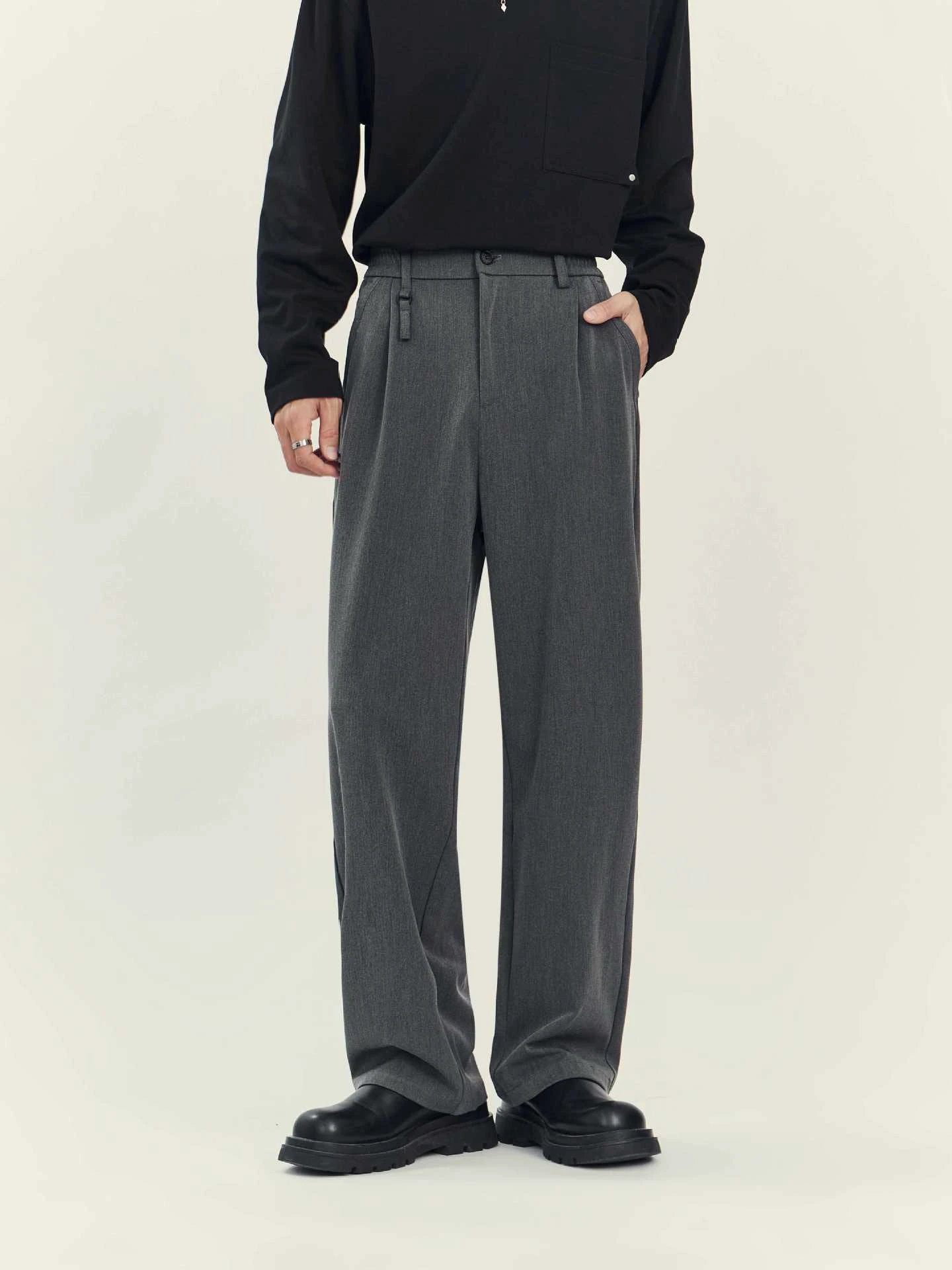 Men's Business Casual Draping Loose Straight Pants