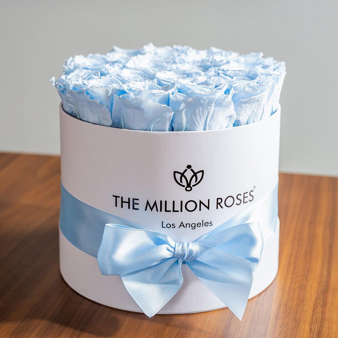 Caja Blanca Clásica | Rosas Azules Claras
