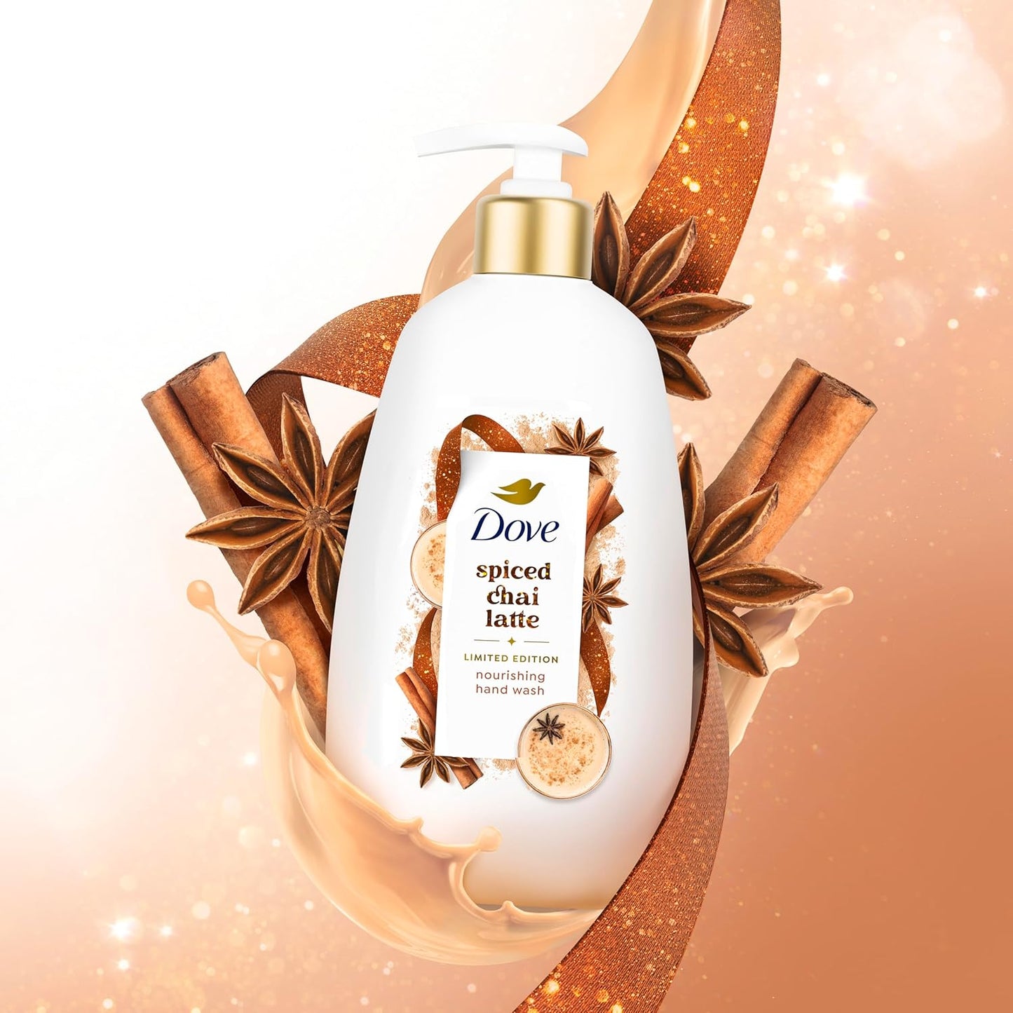 Dove Limited Edition Holiday Treats Liquid Hand Wash for Deep Nourishment Spiced Chai Latte 12 oz