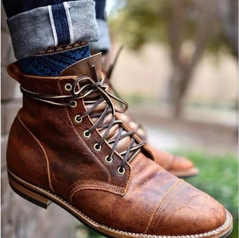 Retro Belt Thick Heel Short Boots