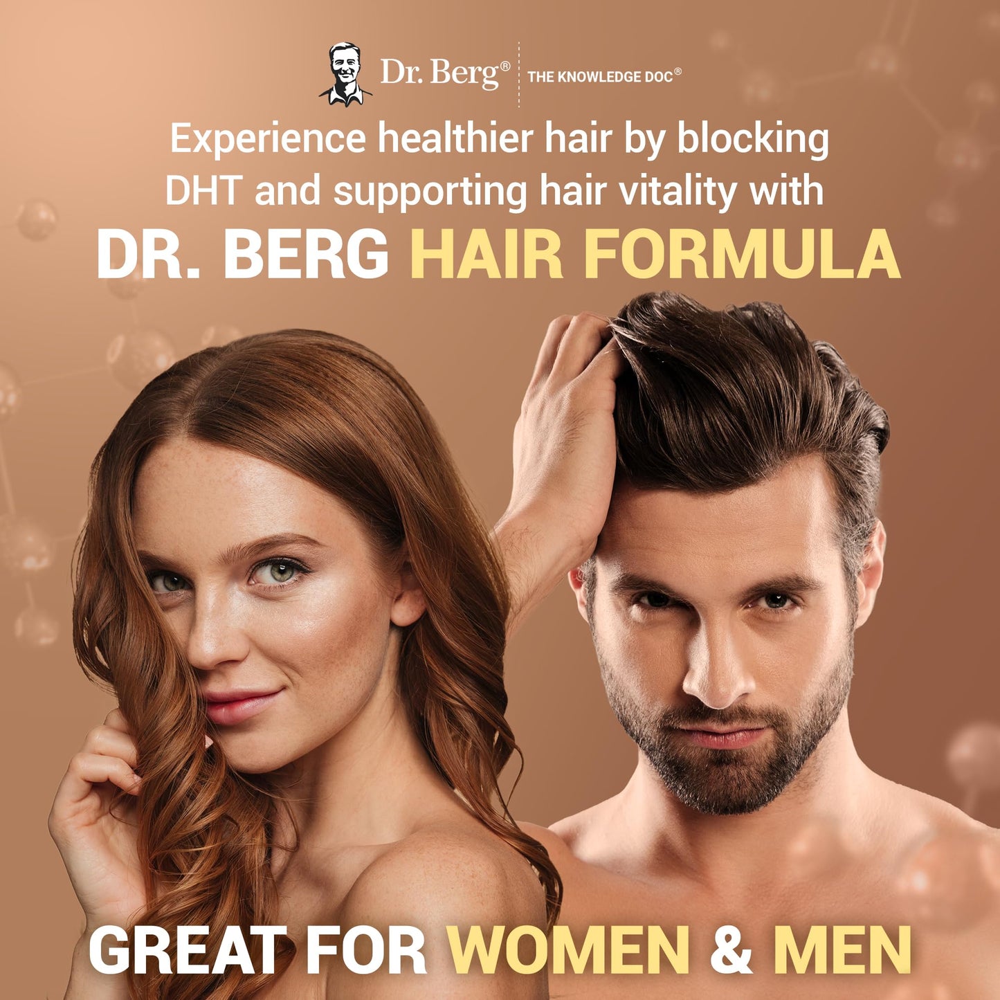 Vitaminas Todo en Uno Dr. Berg para Cabello, Piel y Uñas - Fórmula Avanzada con Biotina, Saw Palmetto, Bloqueador de DHT y Oligoelementos - 90 Cápsulas Vegetales