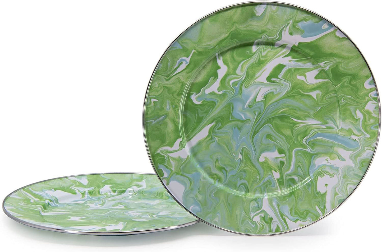 Golden Rabbit Enamelware Modern Monet Chargers - Set of 2