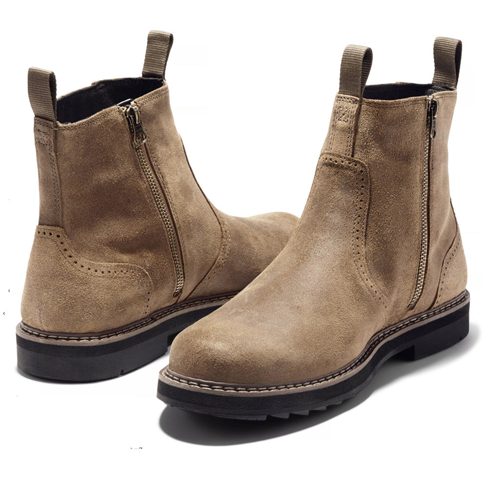 Vegetable Tanned Handmade Frosted High-top Men's Boots
