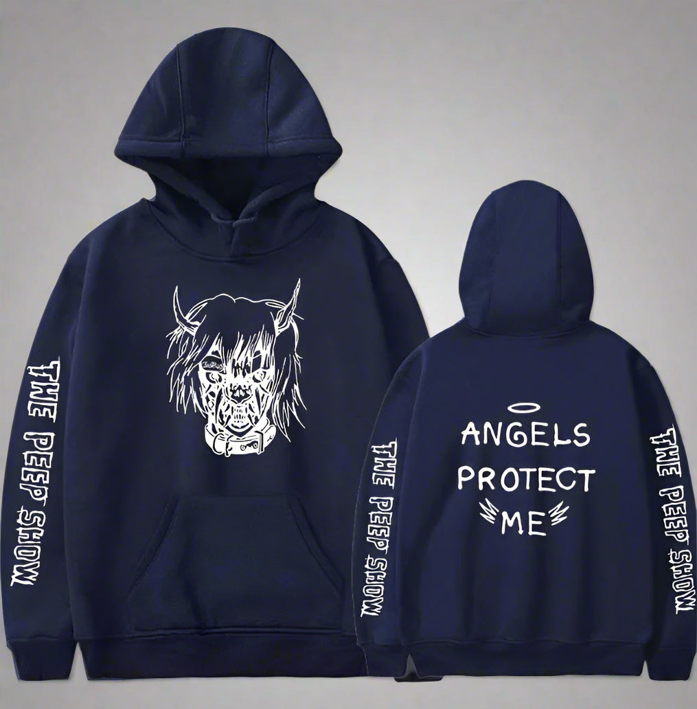 Sudadera con Capucha de Ángel y Demonio – Sudadera Unisex con Estampado Gráfico para Pareja