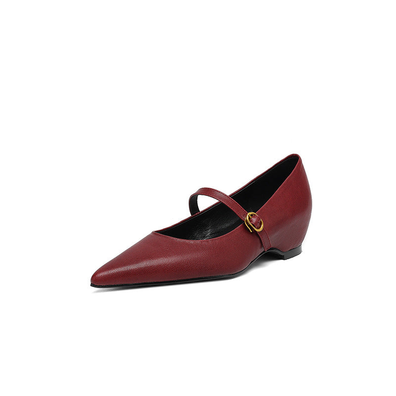 Women's French Retro Pointed-Toe Mary Jane Heels