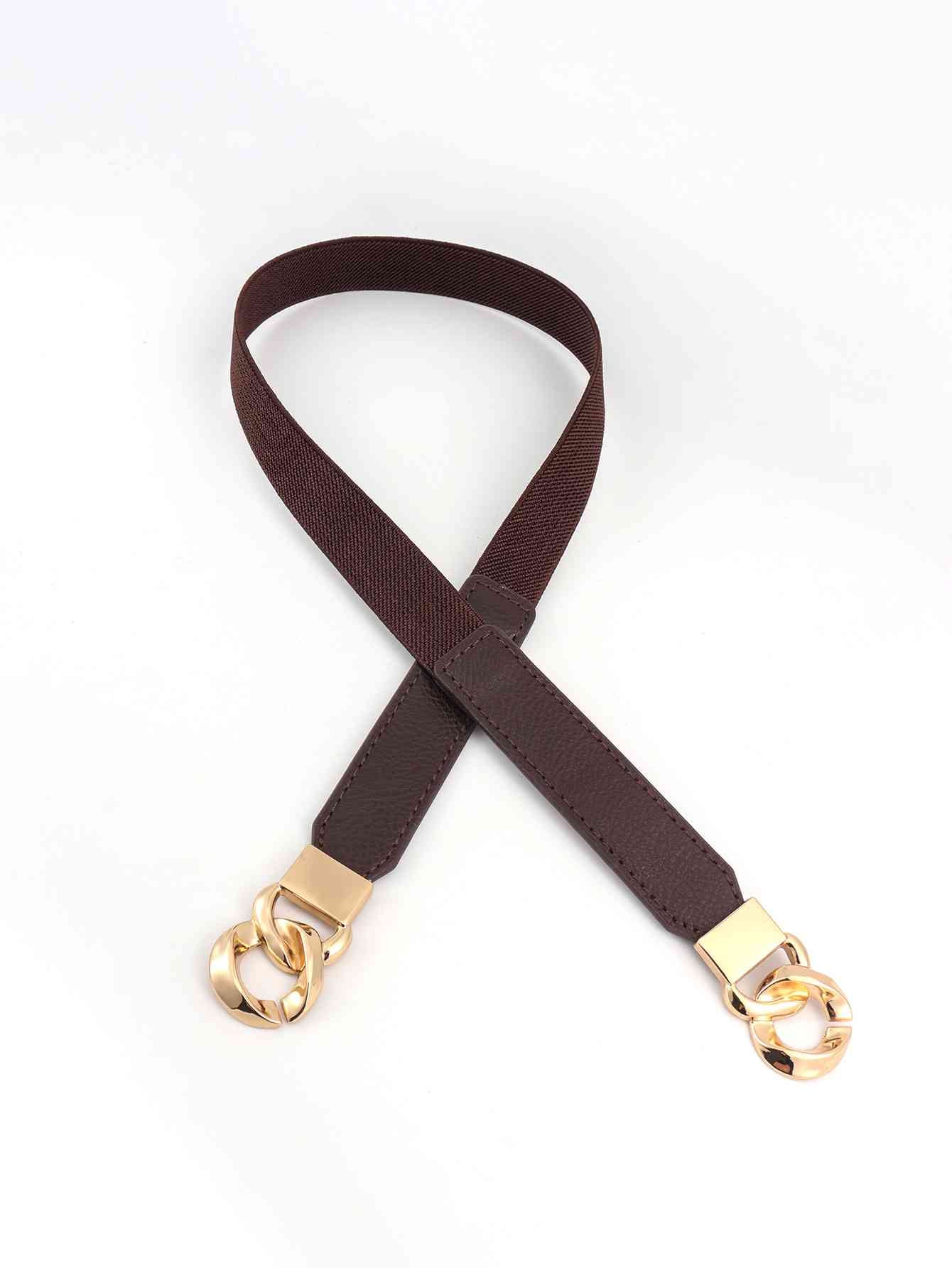 ElegantStyle Zinc Alloy Buckle Elastic PU Belt – Versatile and Stylish Accessory See size chart under “more details”