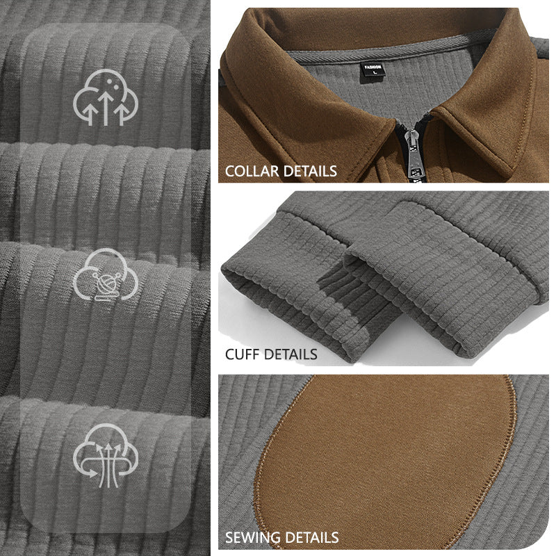 Amazon European And American Cross-Border New Knitwear Lapel Stitching Embroidery Casual Commuting Sports Autumn And Winter Zipper Sweatshirt