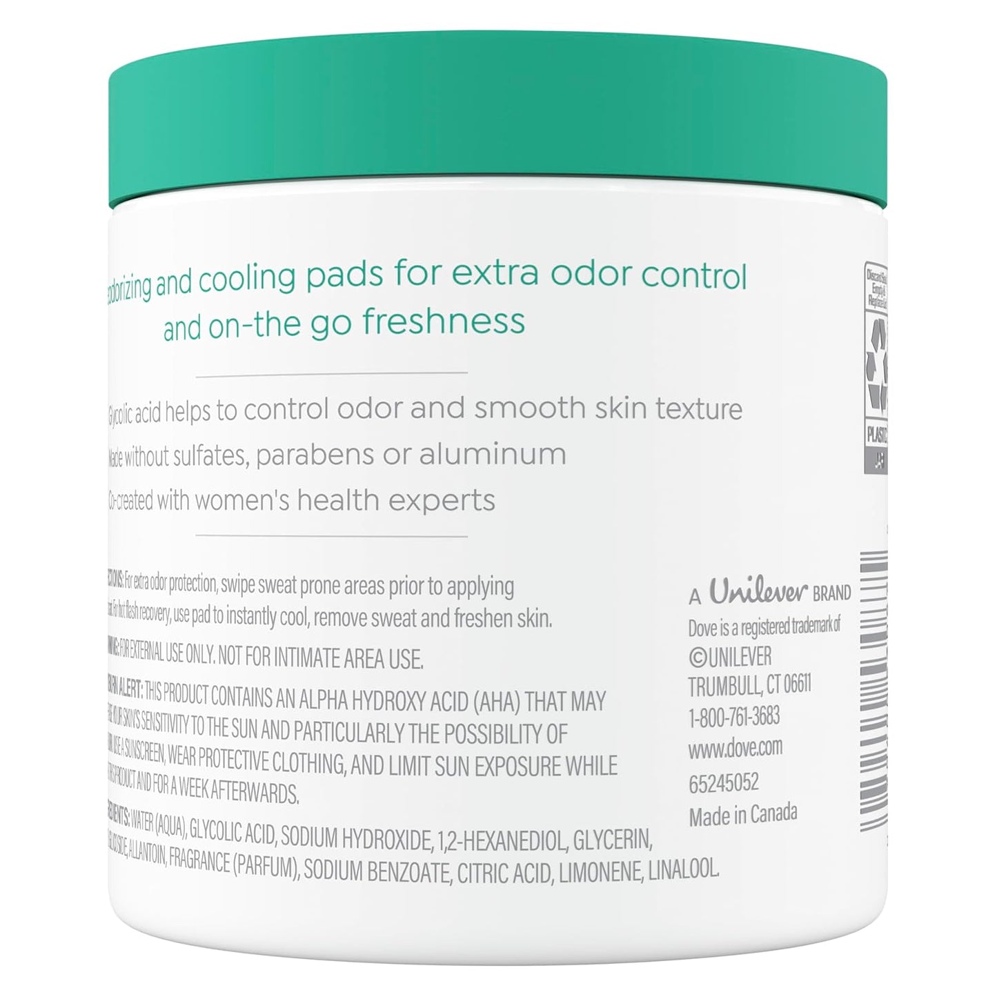 Dove Body Wash 60 Pads Cleansing Pads For Women Neutralize Odor And Gently Exfoliate To Refine Skin Texture