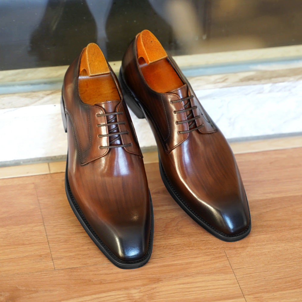 Men's Vintage Fashion Square-Toe Leather Shoes