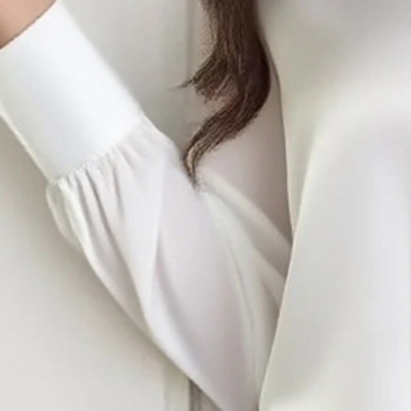 Blusa de mujer con detalle de lazo, camisa ligera informal de negocios