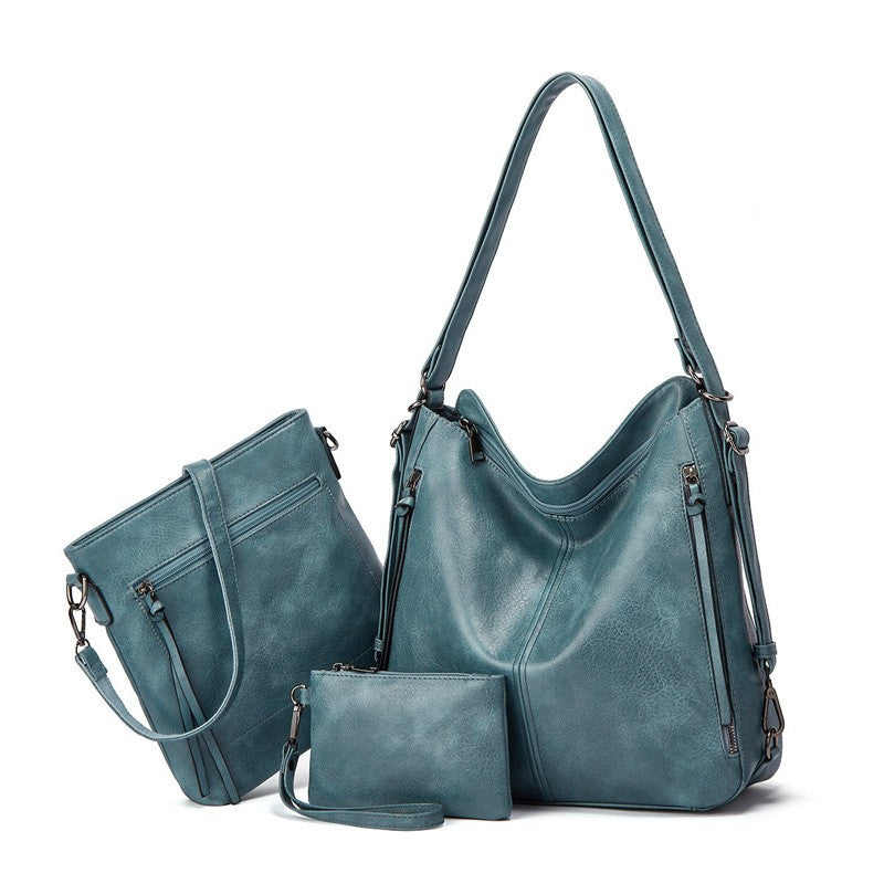 Women's Retro Fashion Three-Piece Travel Bag Set