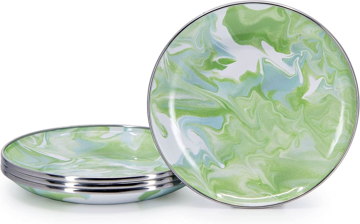 Golden Rabbit Enamelware Modern Monet Appetizer Plates - Set of 4