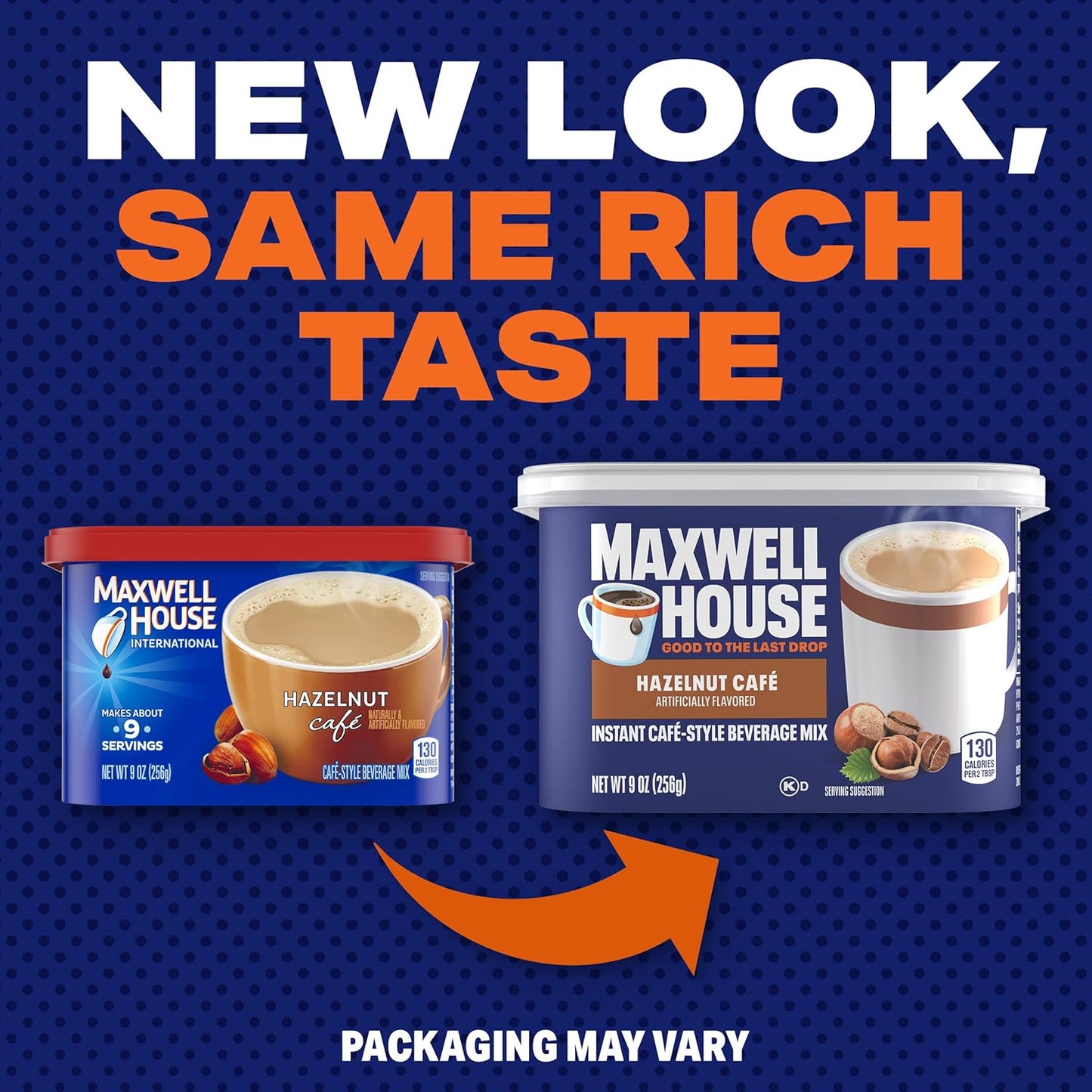 Maxwell House Instant Cafe-Style Beverage Mix, Easy to Prepare, 1 Canister, for Quick Morning Coffee or Afternoon Treat, Hazelnut Cafe, Kosher Dairy, 9 oz