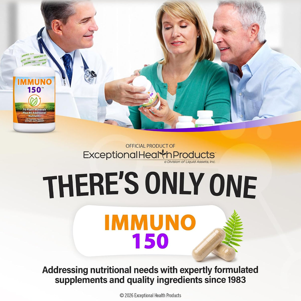 Immuno 150, Immune Support Supplement, 150 Vegetable Capsules