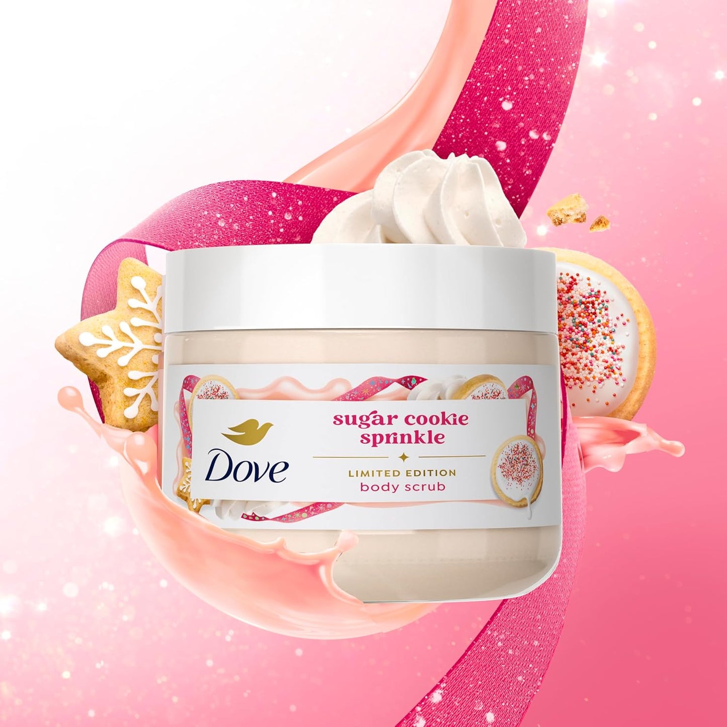 Dove Limited Edition Holiday Treats Mixed 3 Count Sugar Cookie Sprinkle Value Pack for Hydrated & Soft Skin