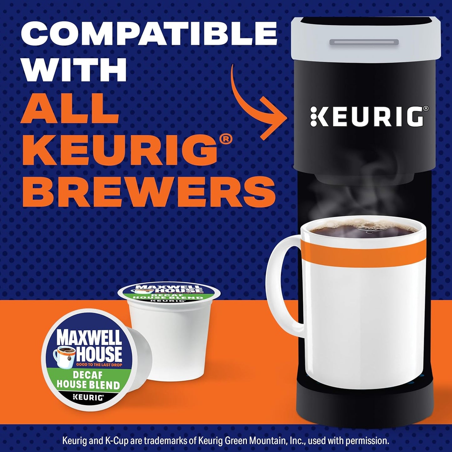 Maxwell House Decaf House Blend Medium Roast K-Cup Coffee Pods, 10 ct Box