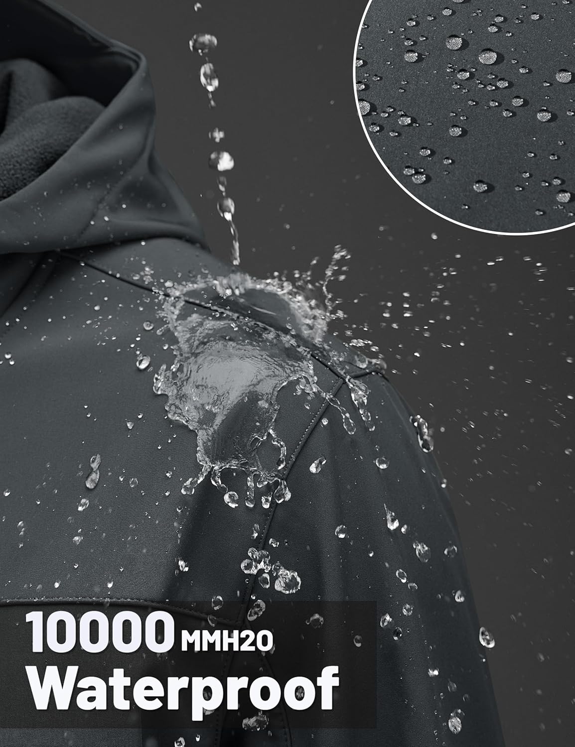 7DAY'S Men's Softshell Jacket with Hood Waterproof Tactical Fleece Coat Winter Windbreaker Lightweight Rain Jackets