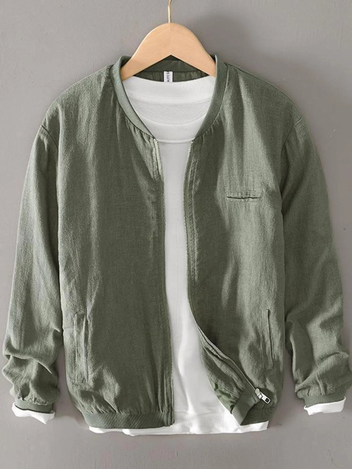 Men's Plus Size Zip Up Long Sleeve Jacket