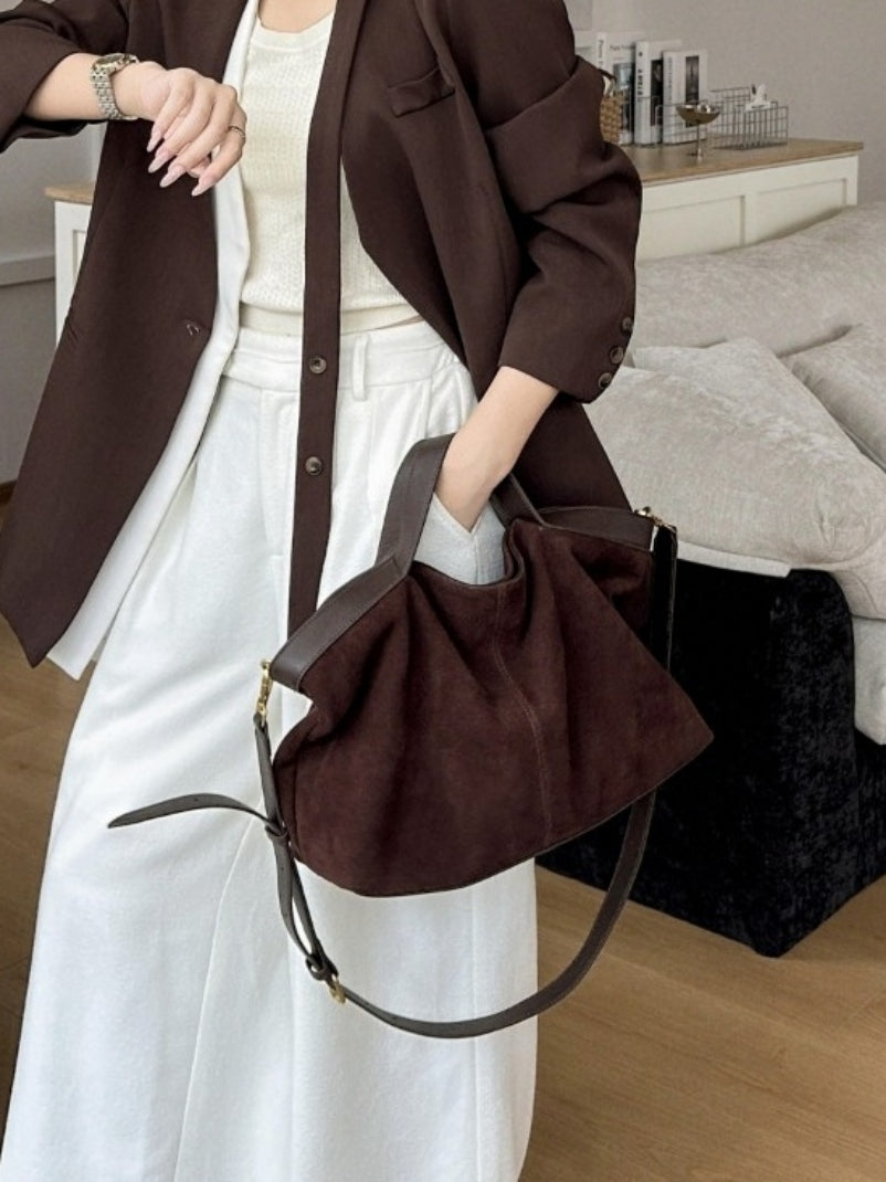 Matte Leather Simple Tote Bag Travel Bag