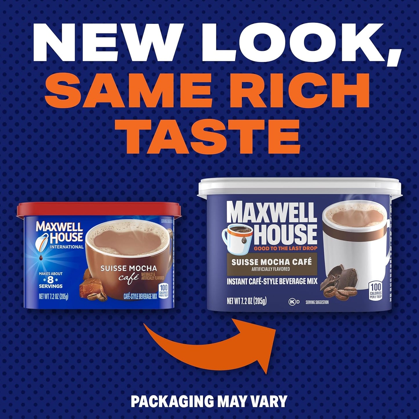 Maxwell House Instant Cafe-Style Beverage Mix, Easy to Prepare, 1 Canister, for Quick Morning Coffee or Afternoon Treat, Suisse Mocha Cafe, Kosher Dairy, 7.2 oz