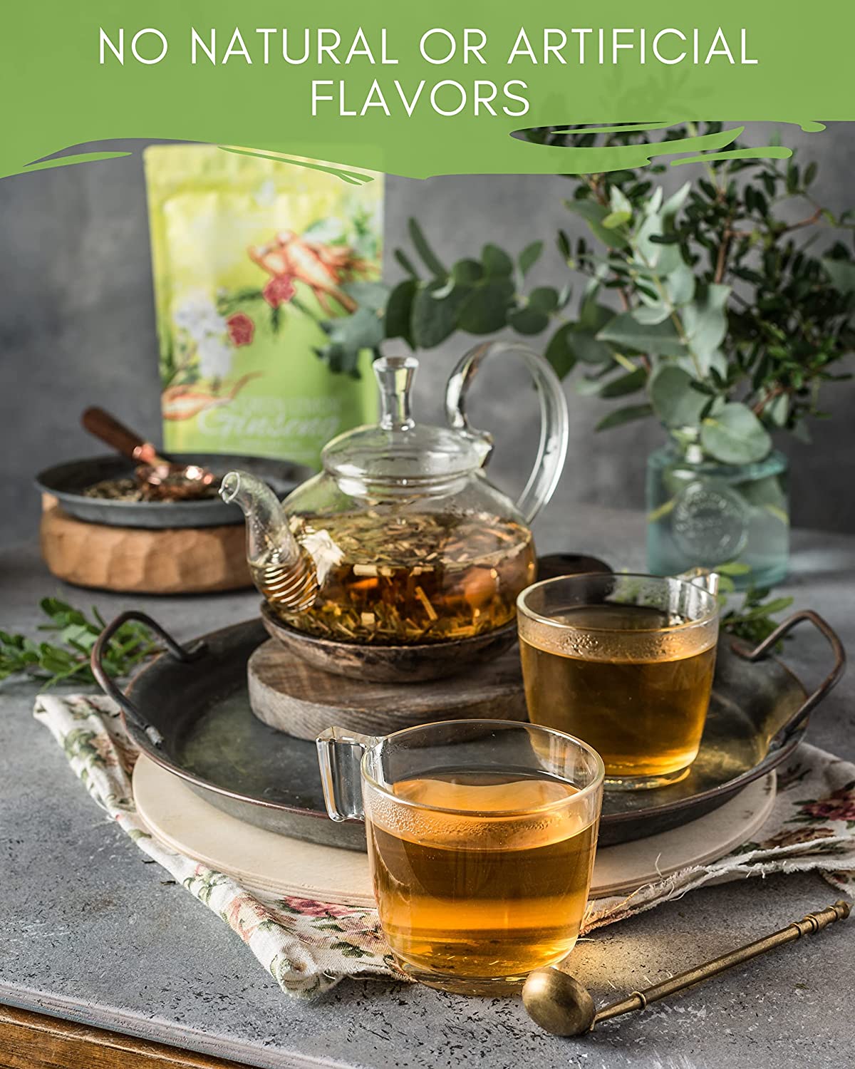 Té verde de ginseng, cafeína media - Aporte de energía - Ecológico y Kosher