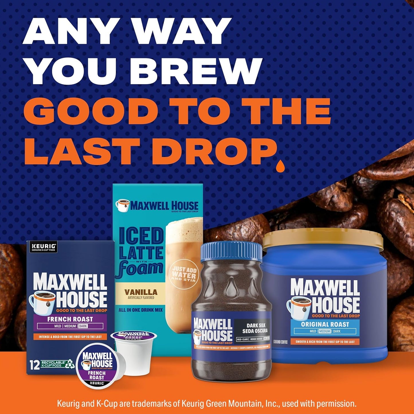 Maxwell House Dark Silk Instant Coffee, 8 oz
