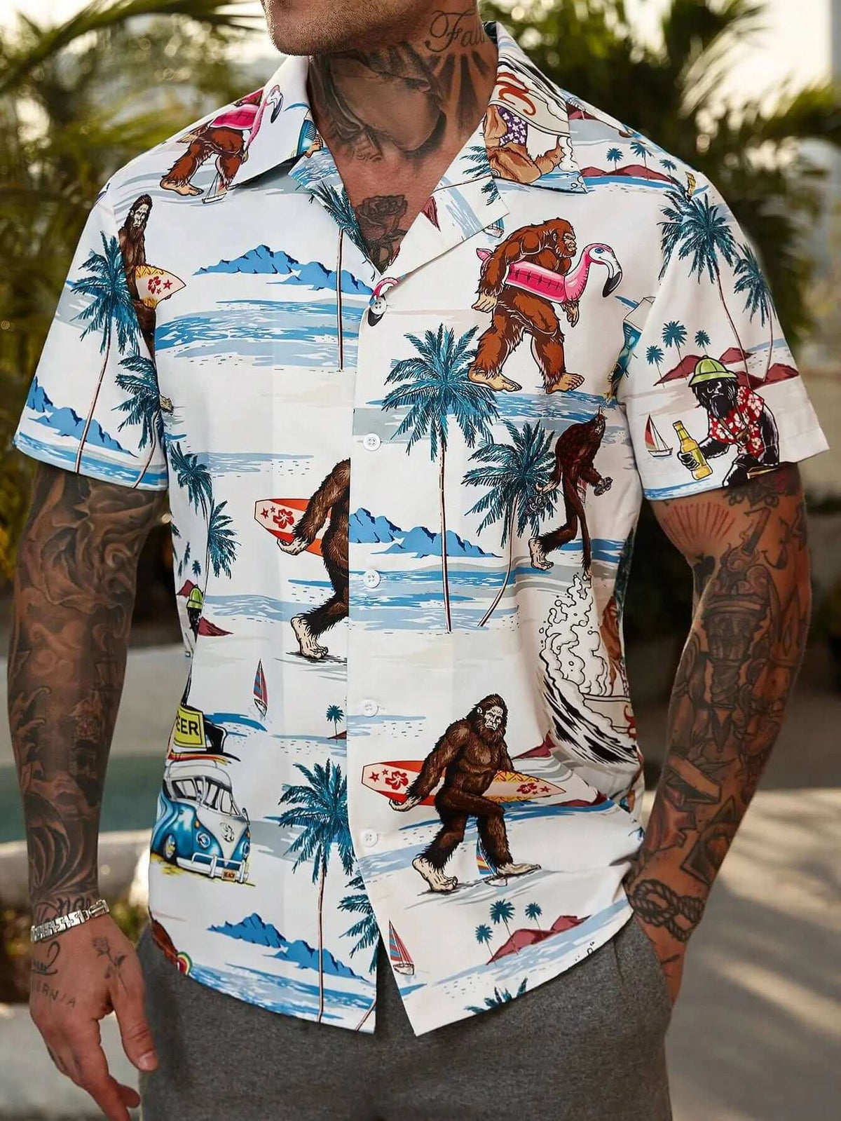 Men's Floral Print Casual Shirt – Unique Design Button-Up