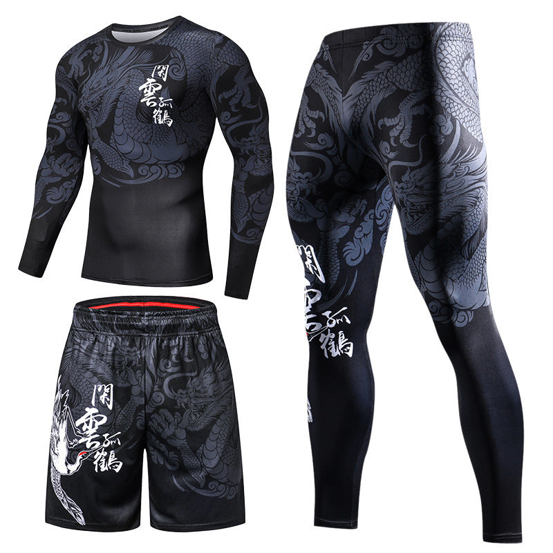 Traje de fitness de secado rápido y absorbente de sudor para hombres