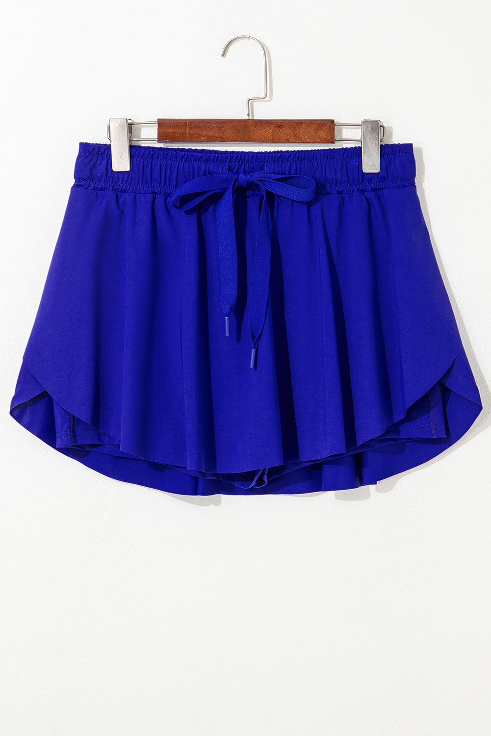 Falda pantalón de tenis forrada con cordón, cintura alta, azul oscuro