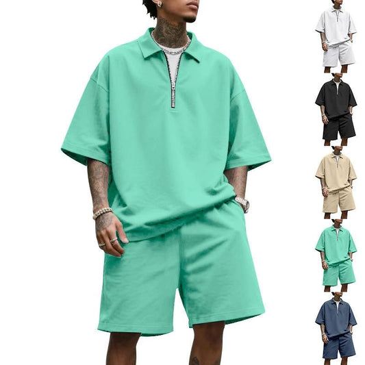 Traje de Solapa para Hombre, Conjunto de Dos Piezas Suelto de Verano