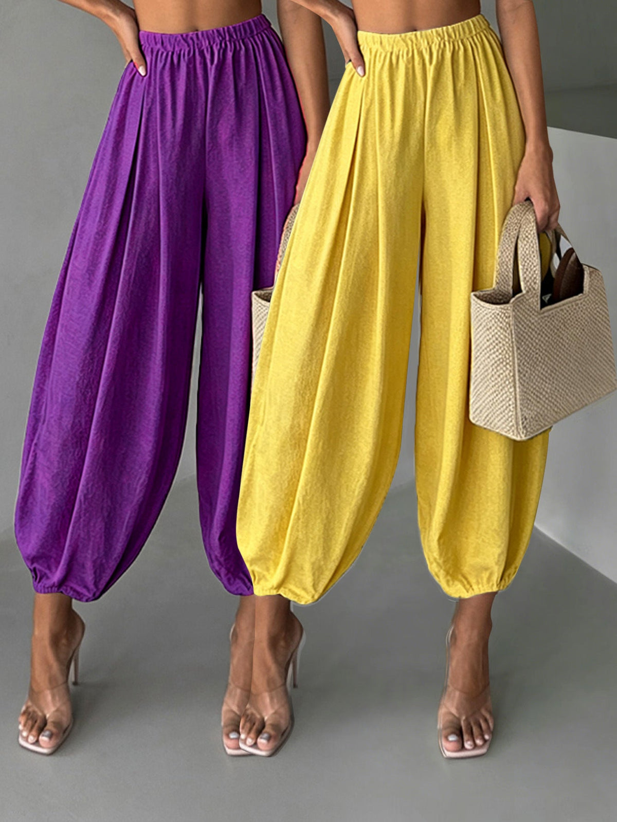 2-piece Set Fashionable Air Pants For Womencasual Yoga Wide-leg Pants
