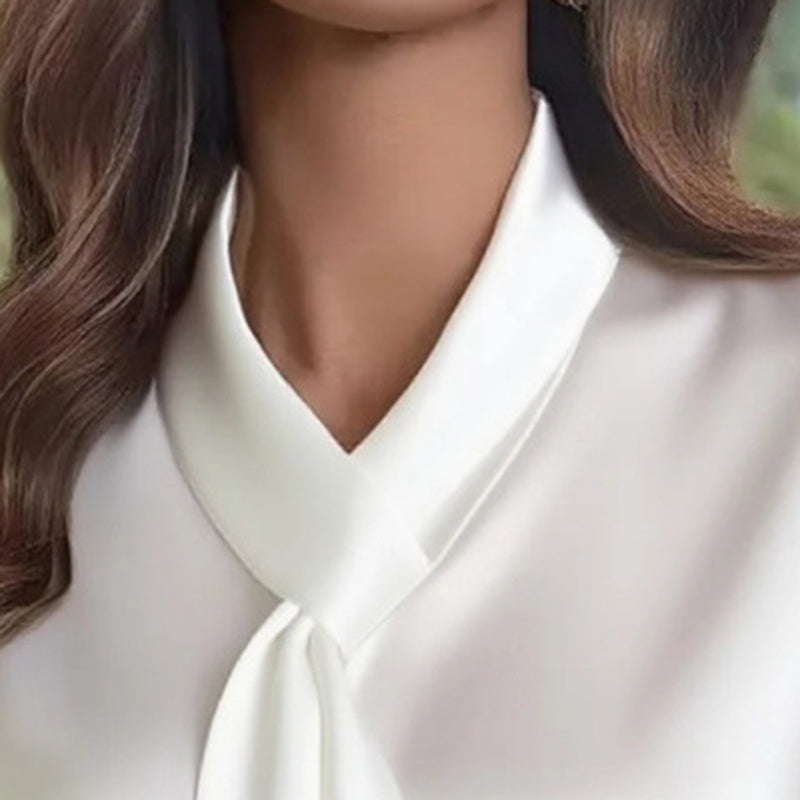 Blusa de mujer con detalle de lazo, camisa ligera informal de negocios