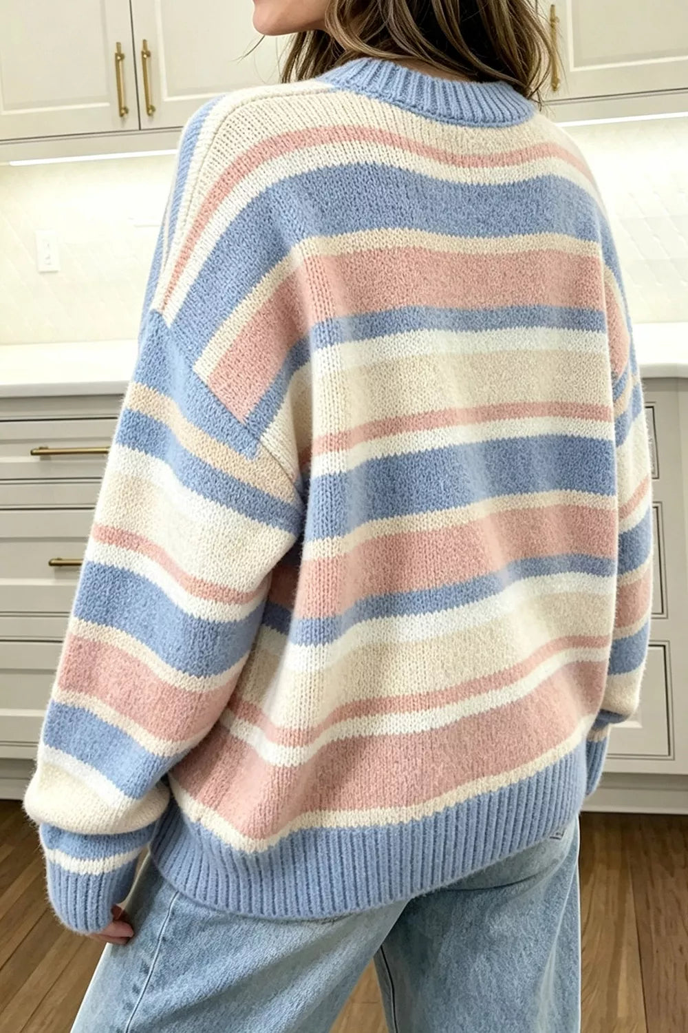 Striped Dropped Shoulder Sweater