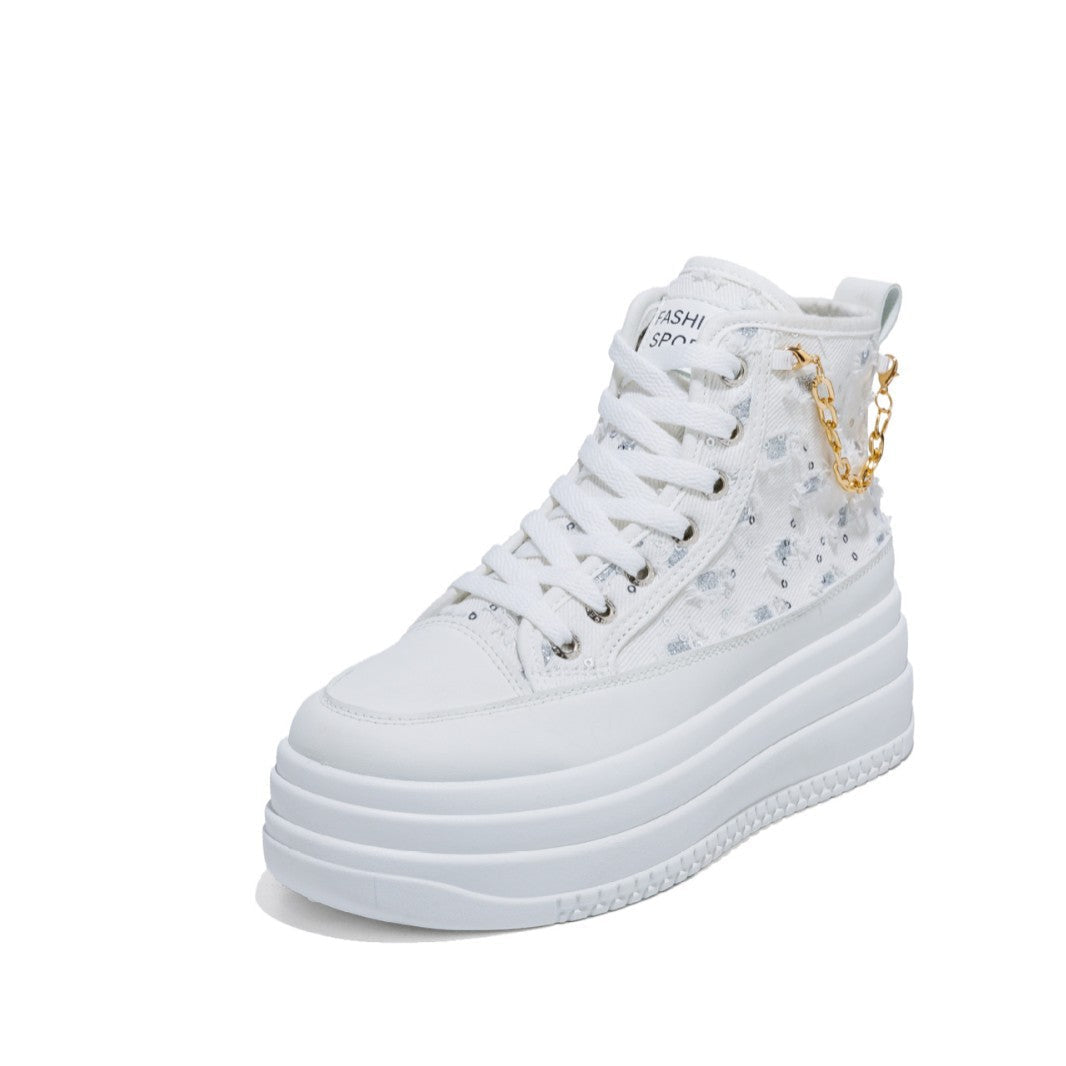 Women's Denim Fashion Casual Chain-Strap Shoes