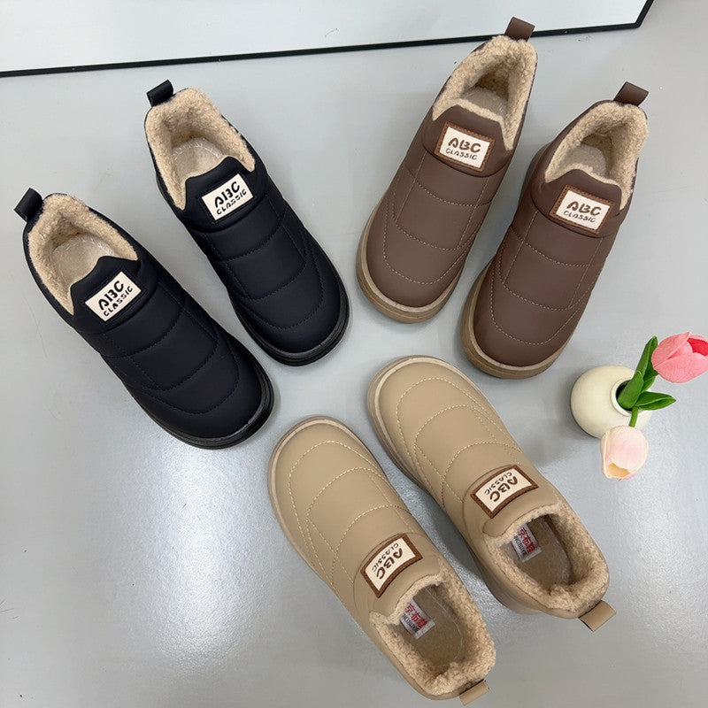 Zapatillas de algodón cálidas resistentes al frío para mujer