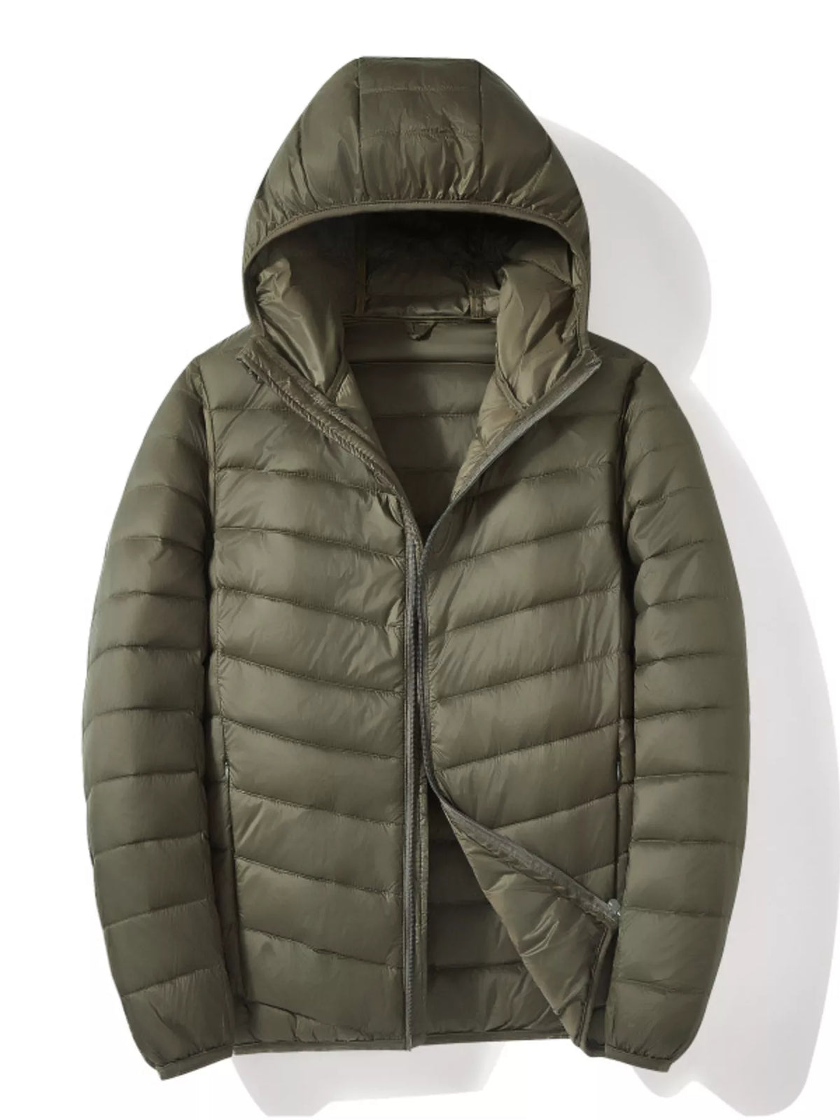 Men's Plus Size Lightweight Zip Up Puffer Jacket