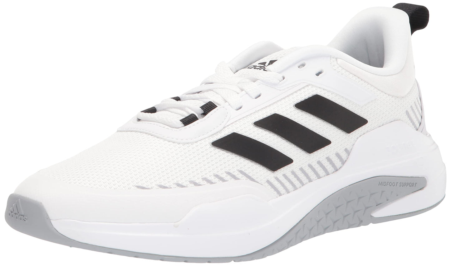 adidas Mens Dlux Trainer Running Shoe White/Core Black/Halo Silver 10