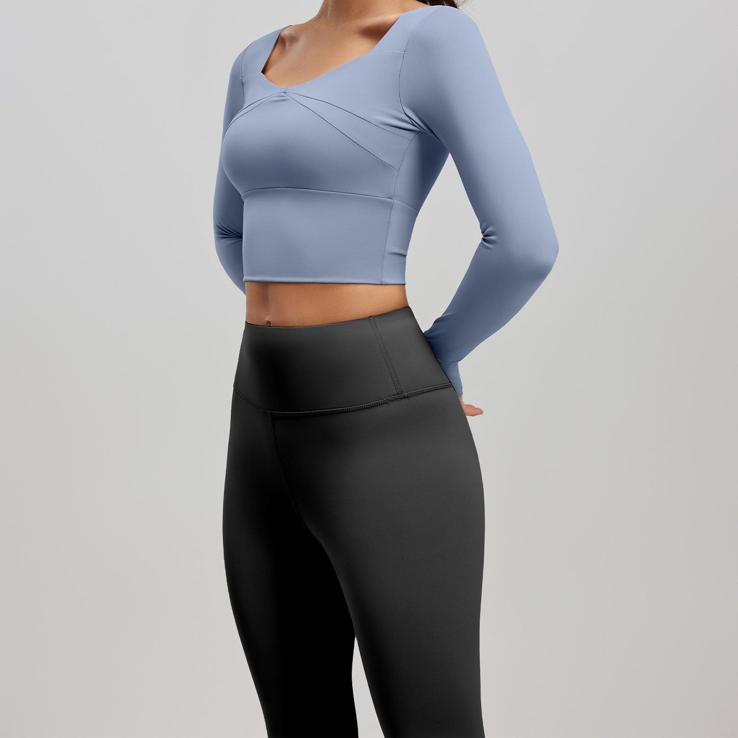 Spring And Summer Spliced Yoga Long-Sleeved Set