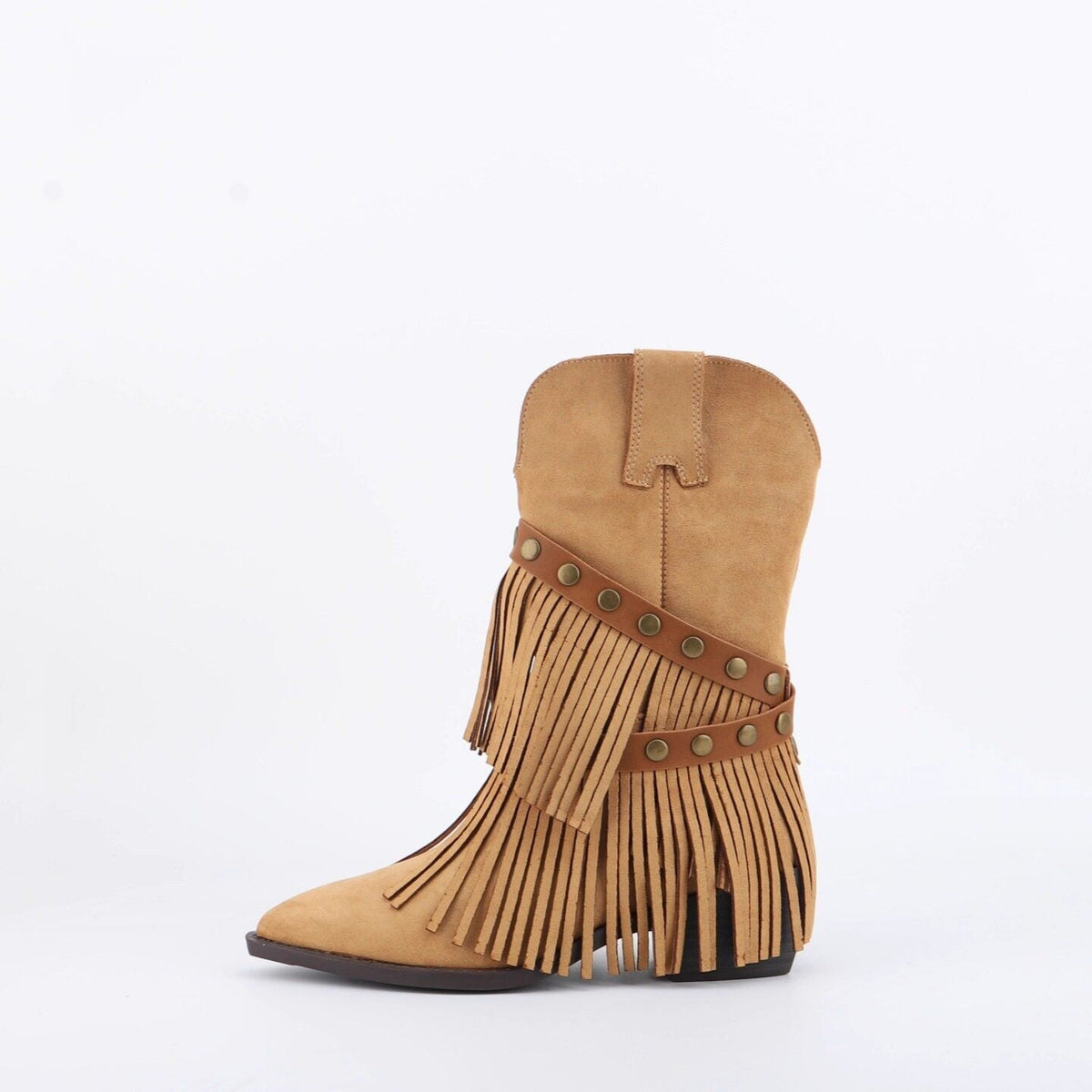 Western Cowboy Boots 2026 Autumn And Winter Retro Slimming Boots For Children, Tassel Midsole Boots, Thick Boots That Can't Keep Up With Knees, Long Boots For Women