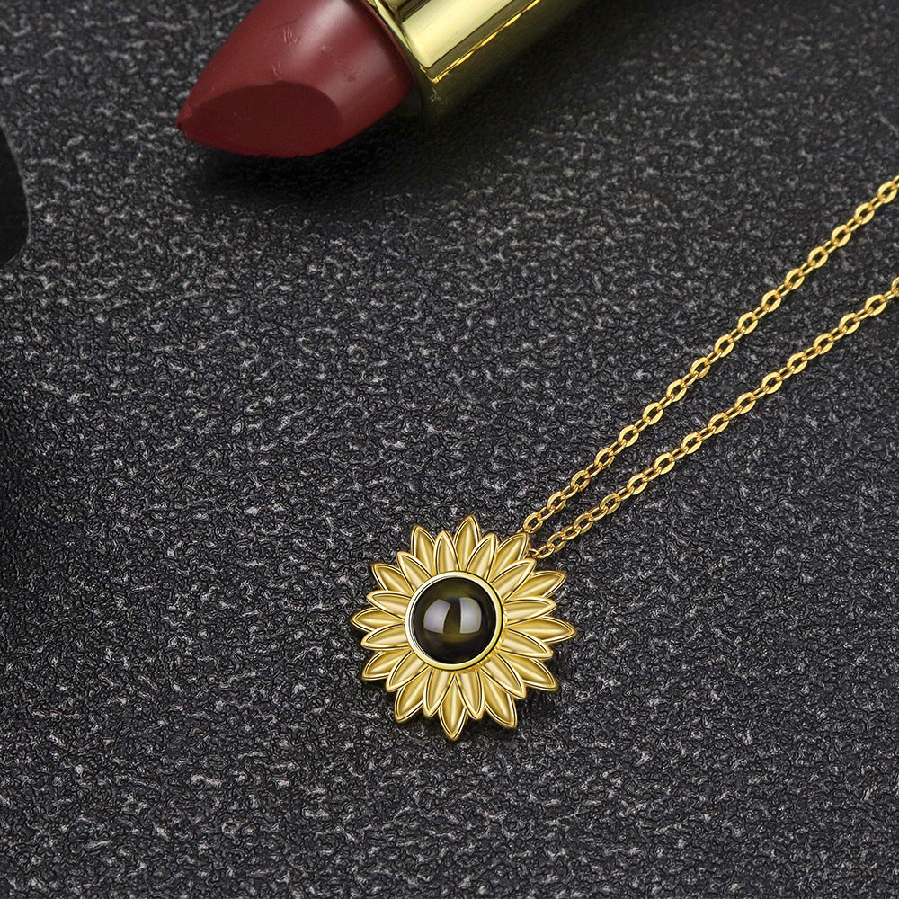 S925 Sterling Silver Sunflower Necklace