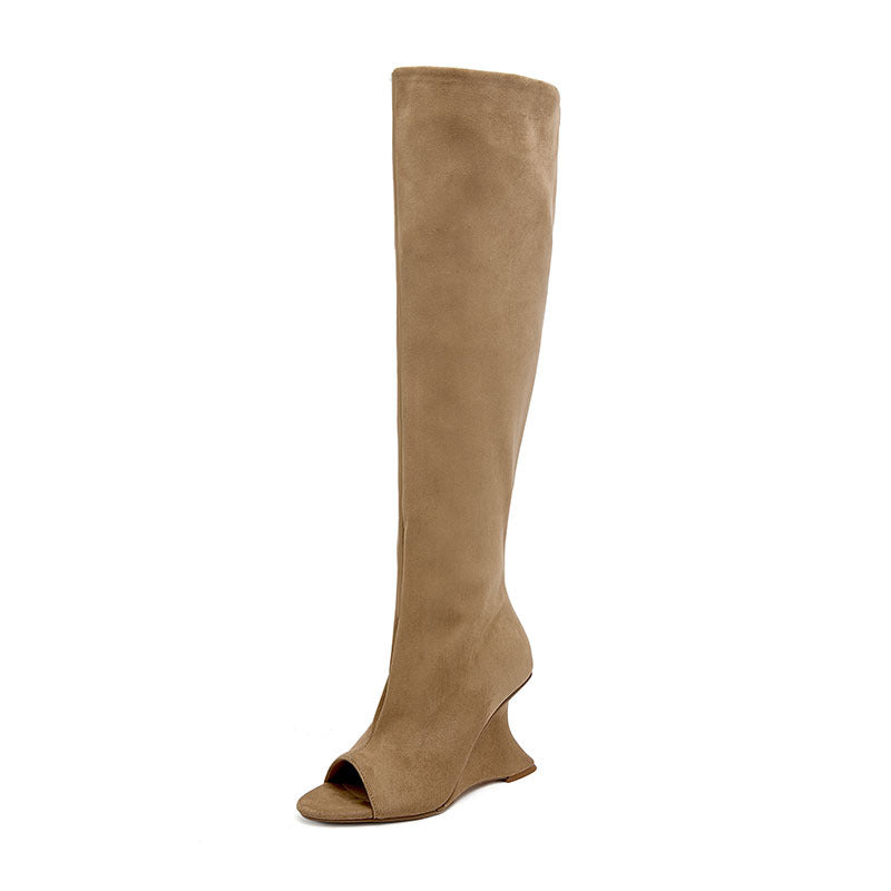 Fashion Personality Zipper High-heel Boots Women See size chart under “more details”